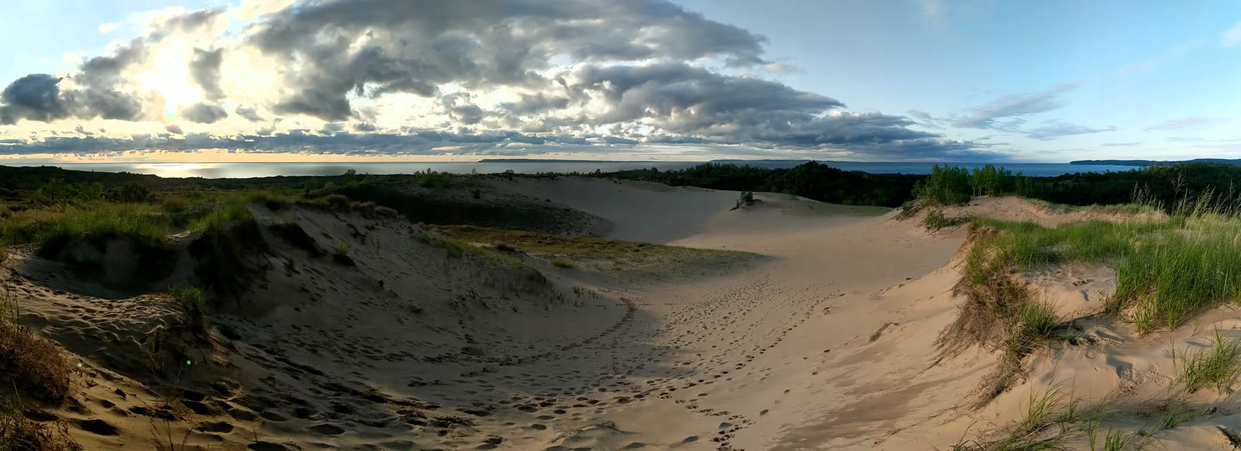 Seeping bear dunes lakesore, glen arbor, Michigan. Panoramic view.