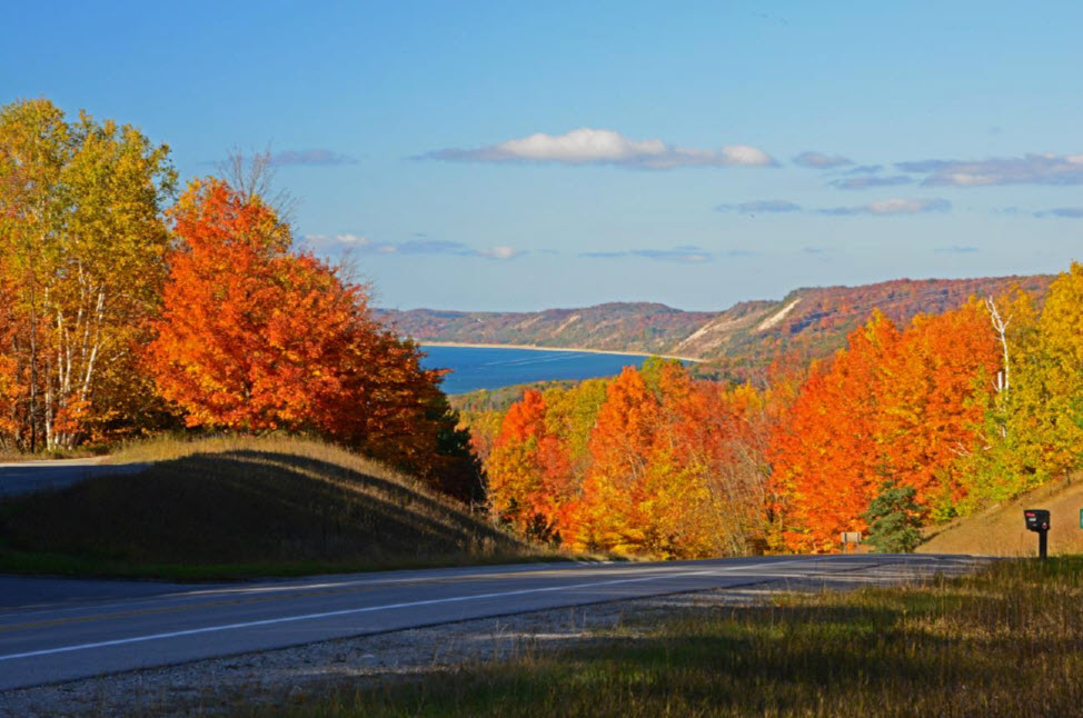 M22 Scenic byway. Glen Arbor Michigan.