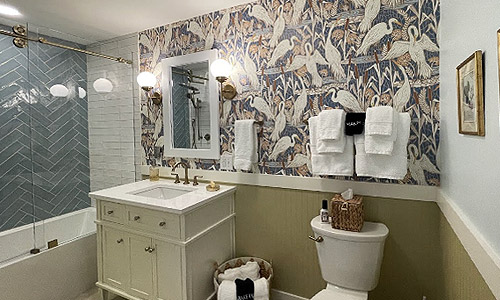 renovated-bathroom-about bedroom at Glen Arbor Lodging