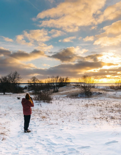 Sleeping Bear Dunes winter wildlife watching and winter activities.