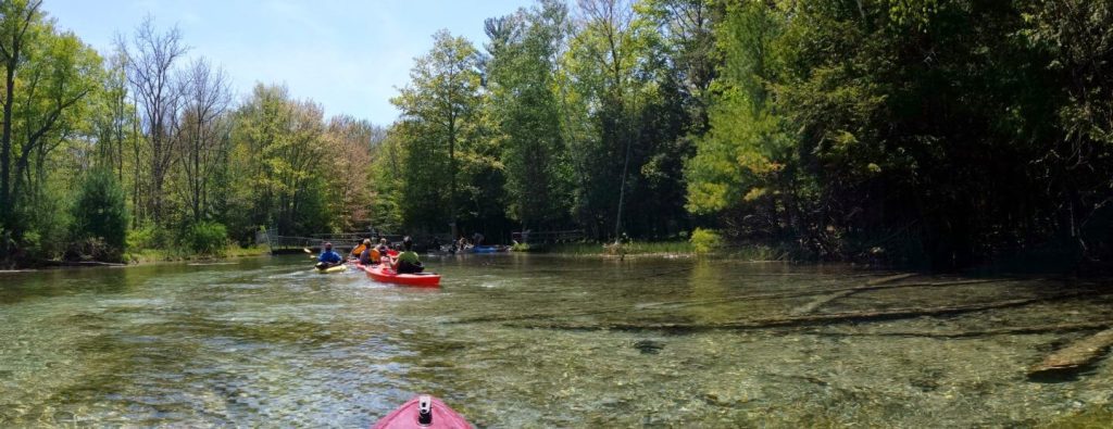 Kayakers on the Crystal River near Glen Arbor